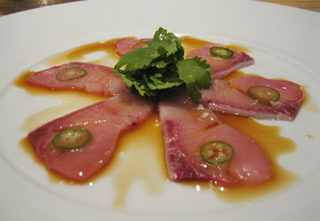 yellowtail sashimi with jalapeno