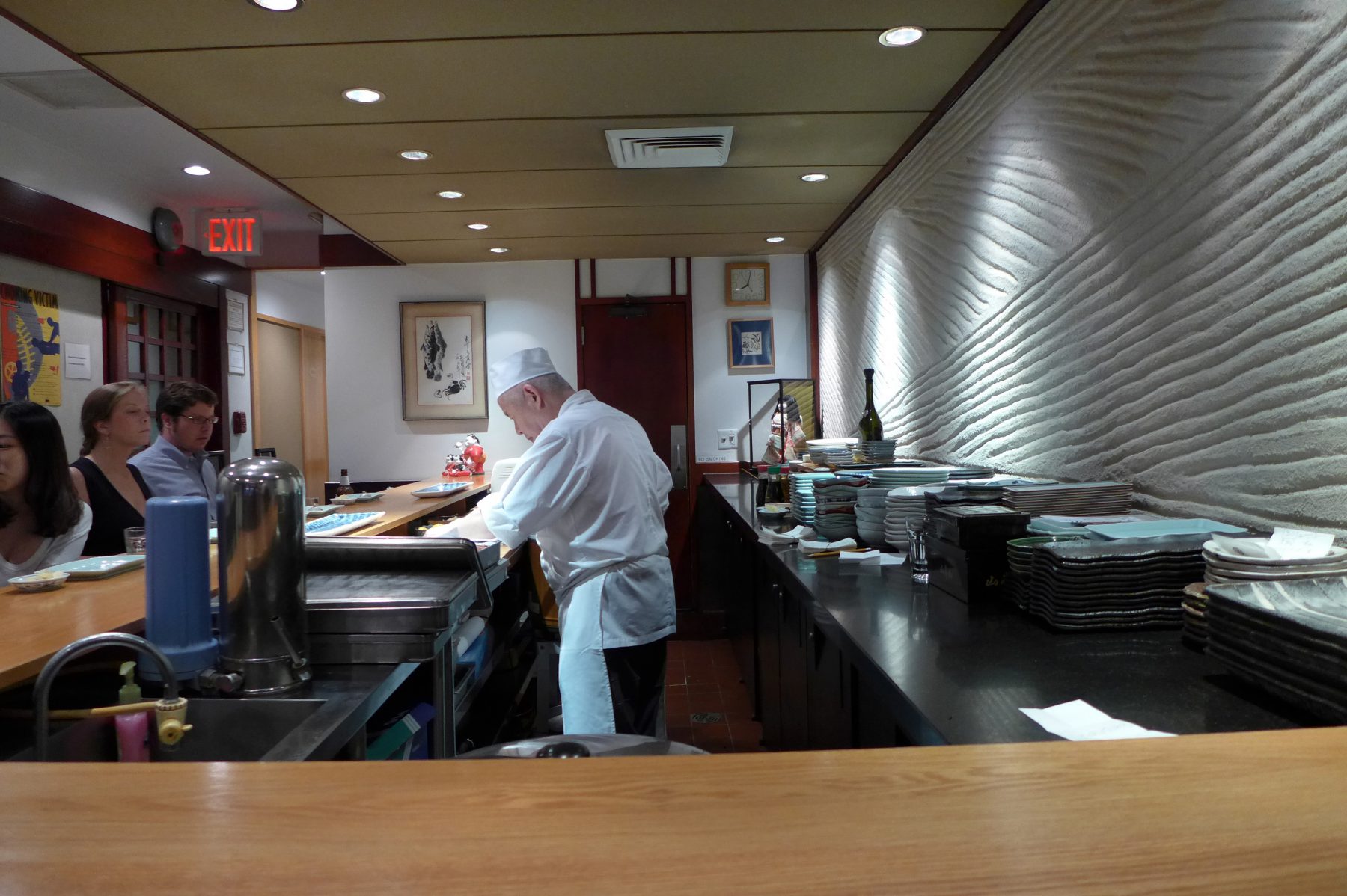 Kurumazushi interior and chef