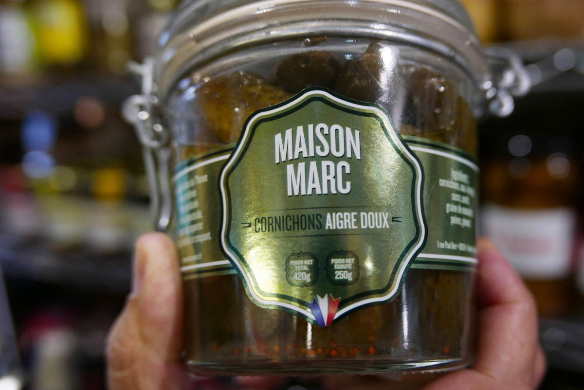 Artisanal French cornichons by an old producer Maison Marc