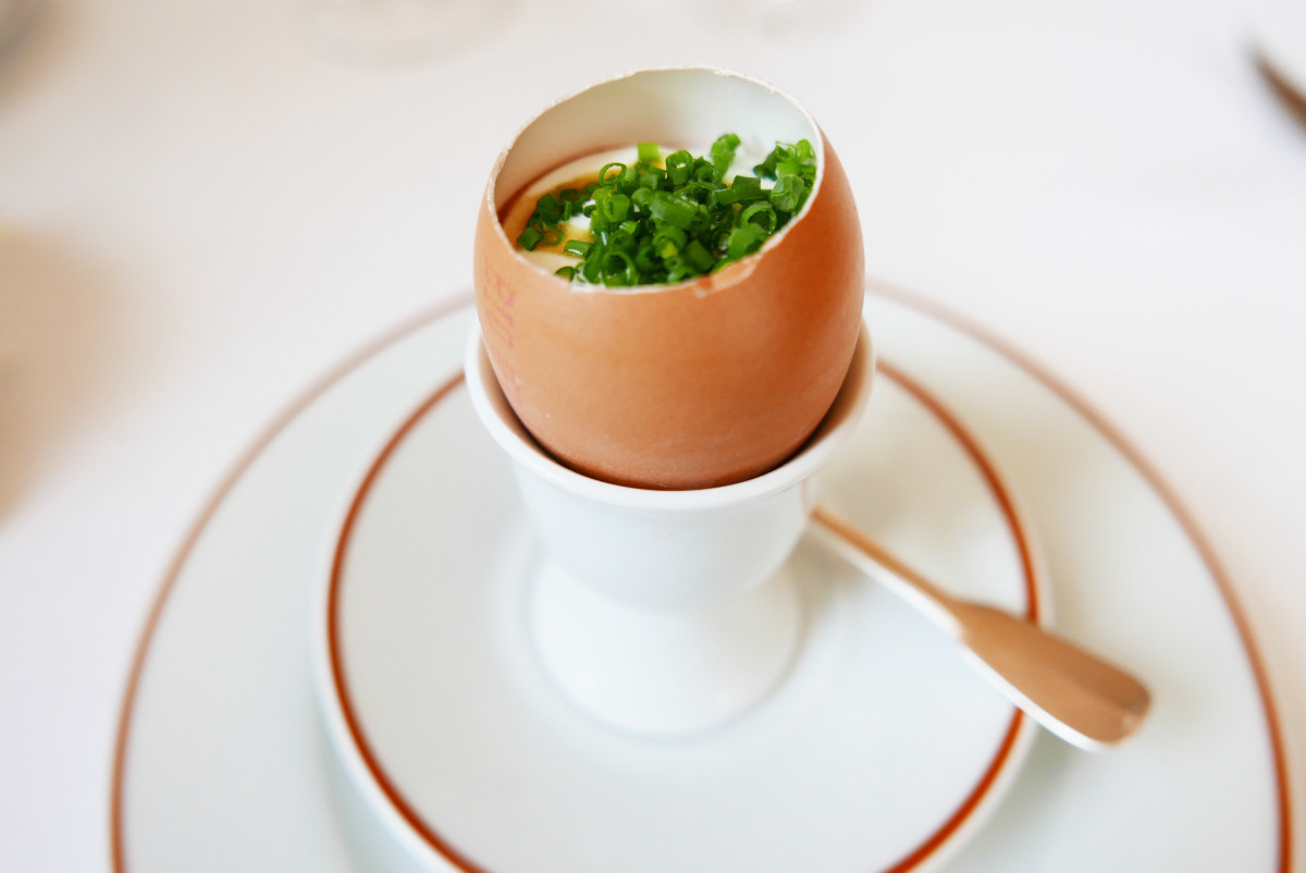 The big classics- egg with Xeres  vinegar and spring onions