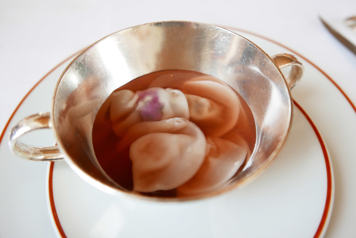 The legendary fine vegetable ravioli in vegetable consommé