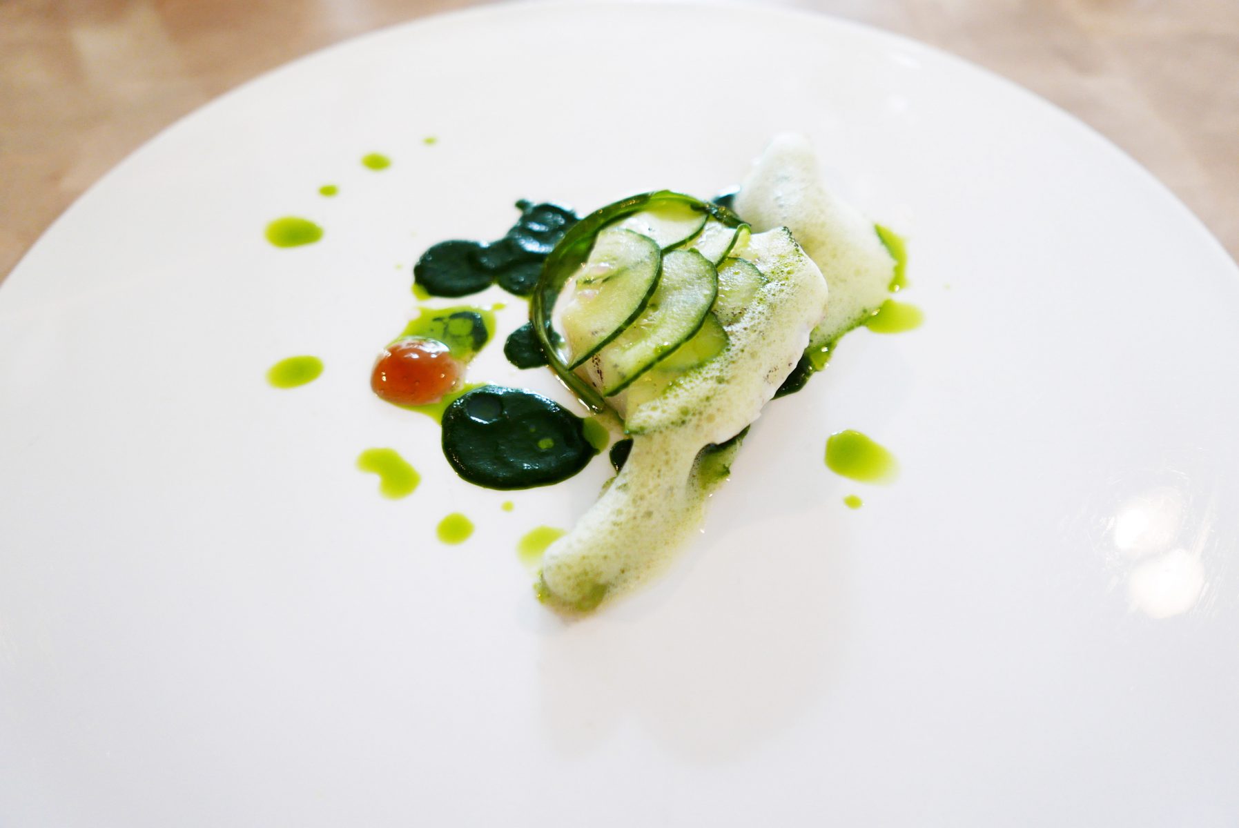 Brill with cucumber