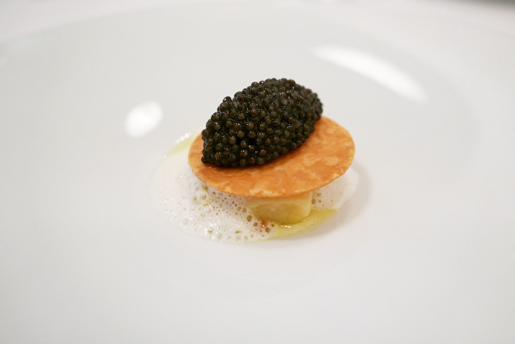 Potato gnocchi, biscuit, mascarpone cream and caviar