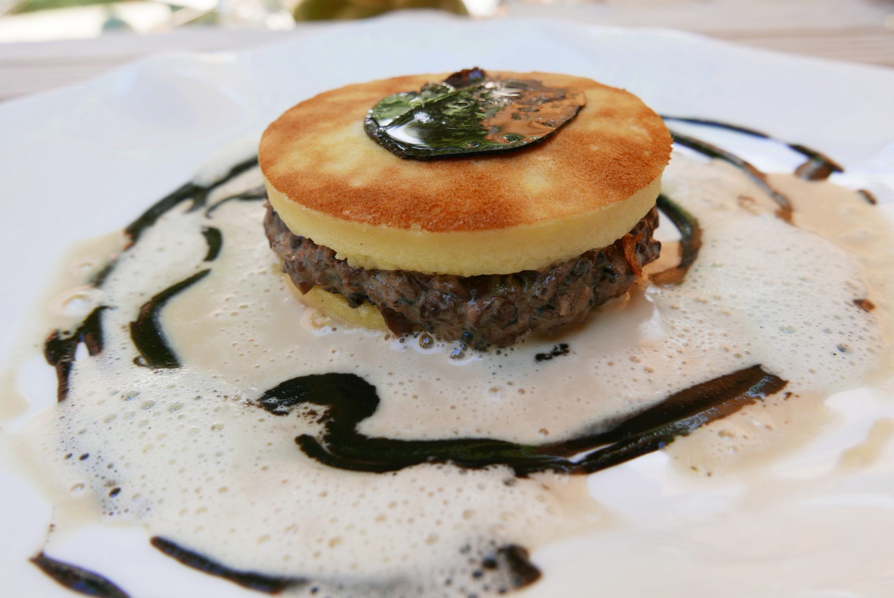 Blinis with truffles and mushrooms