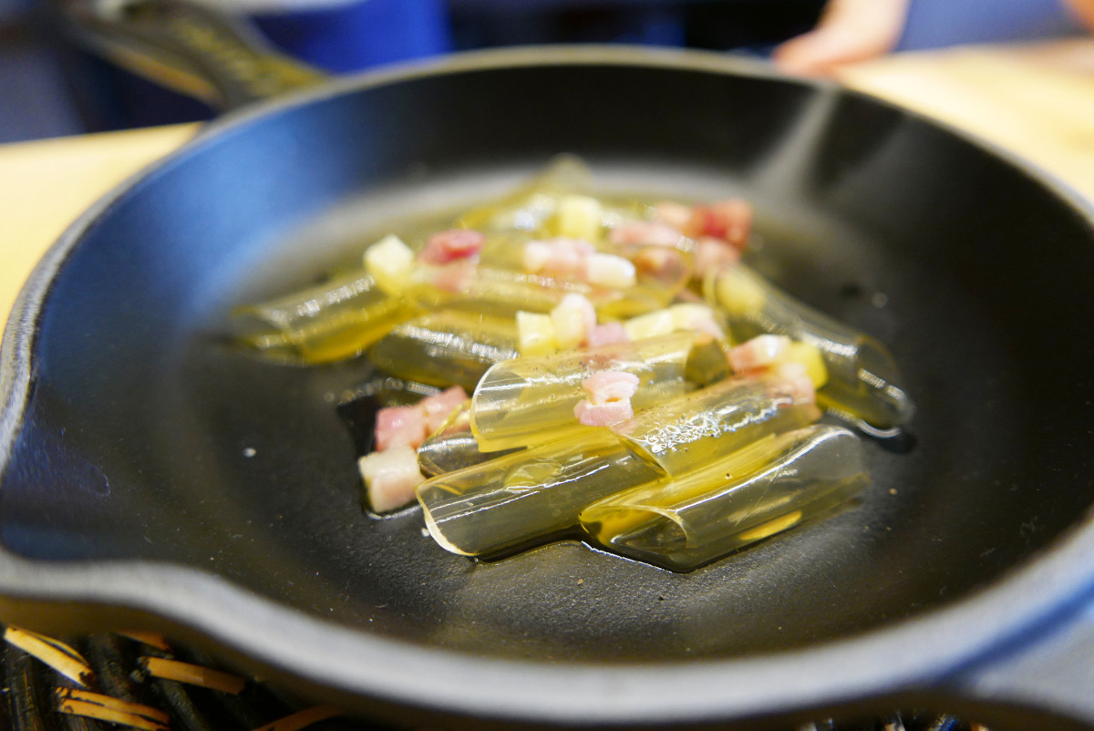 Macaroni carbonara in Disfrutar way