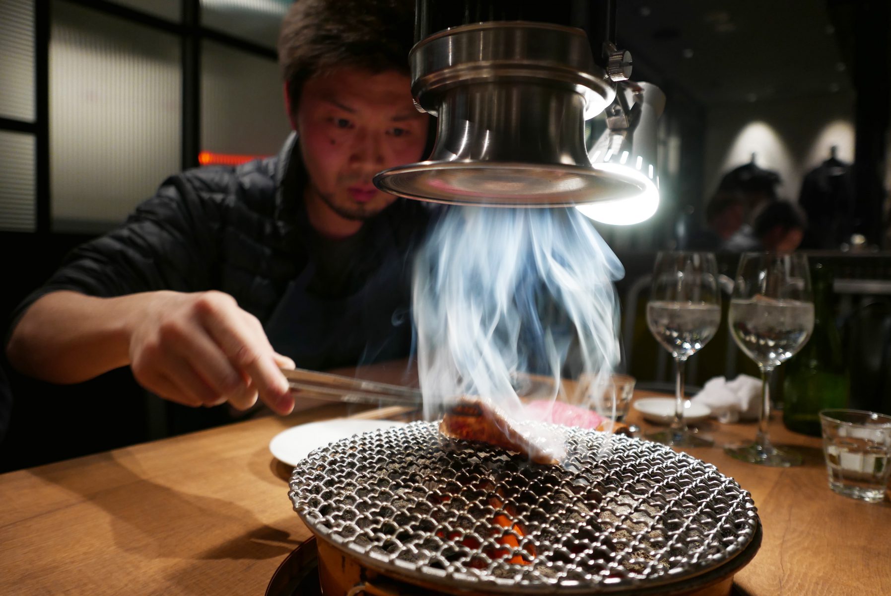 The moment one one of the best chefs in Tokyo is grilling your yakiniku