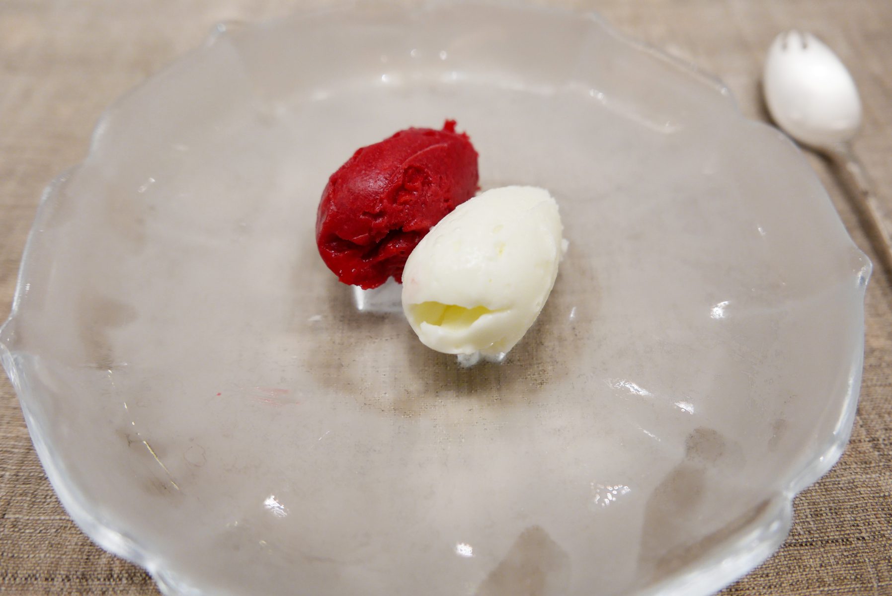 Raspberry and yoghurt sorbet
