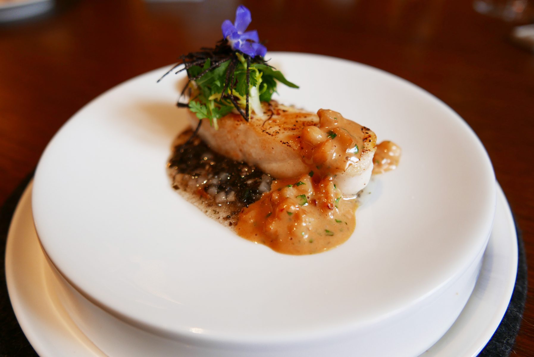 Turbot with lobster bearnaise, truffle, artichoke, wakame