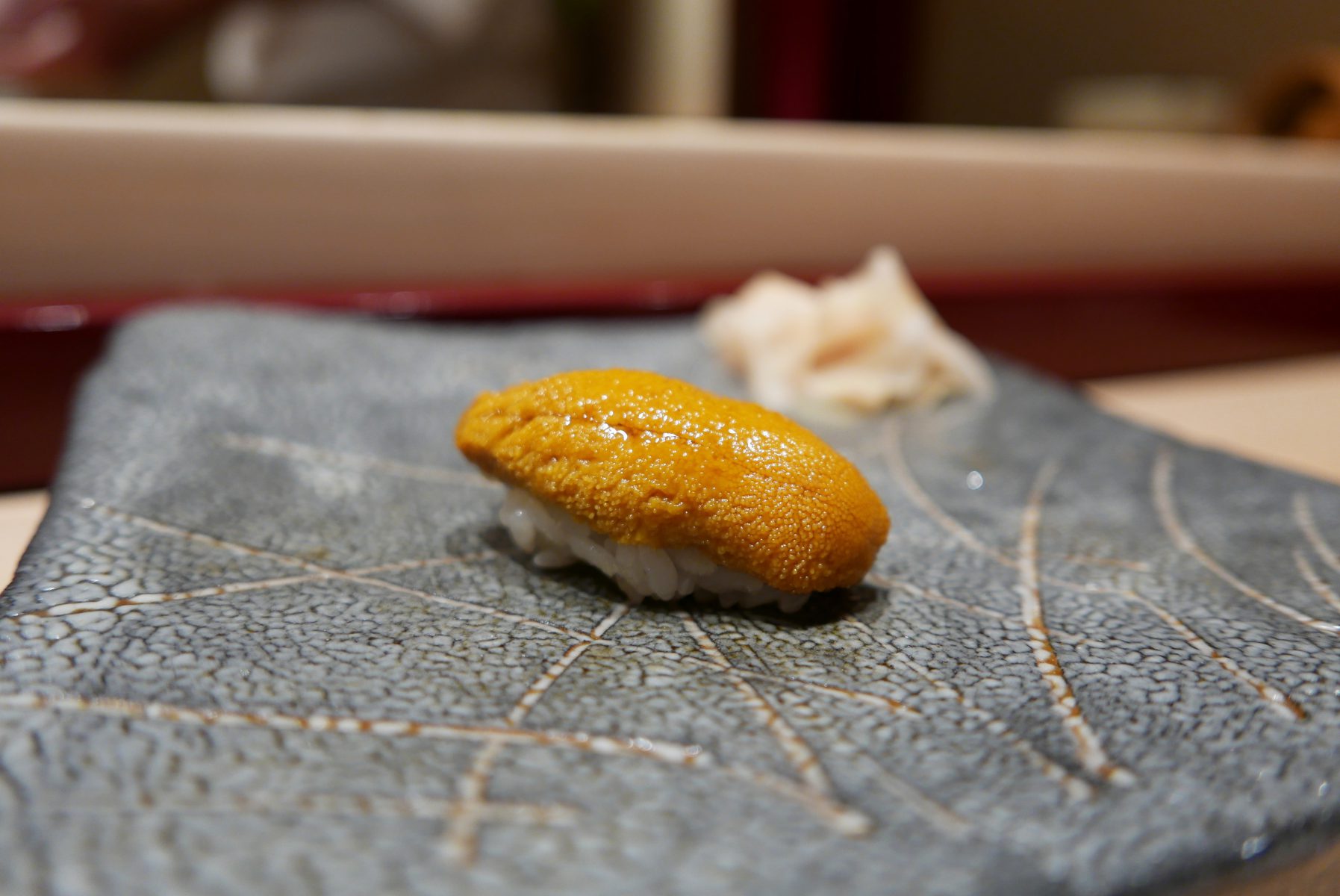 Sea urchin sushi at Sushiya