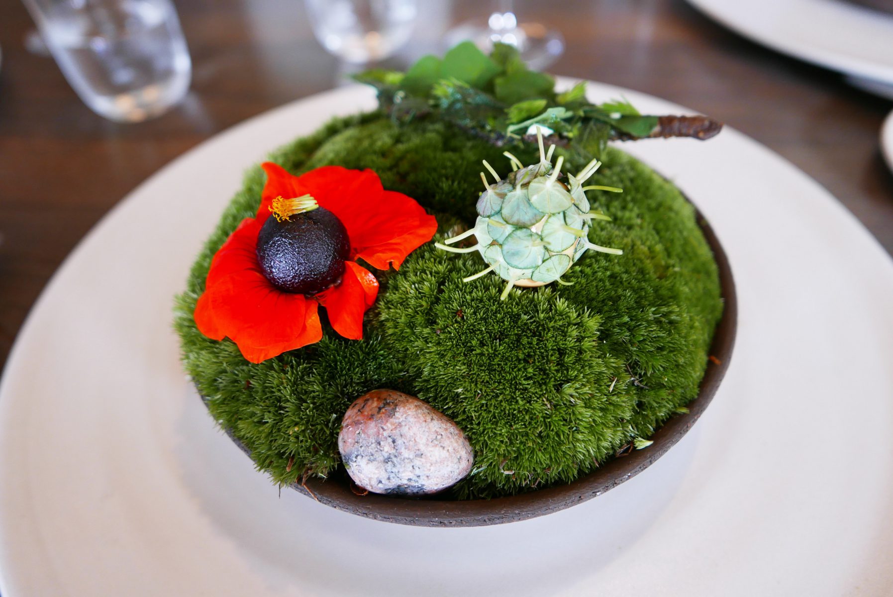Vegetable platter: flatbread&paste,pickled quail egg,a black currant berry