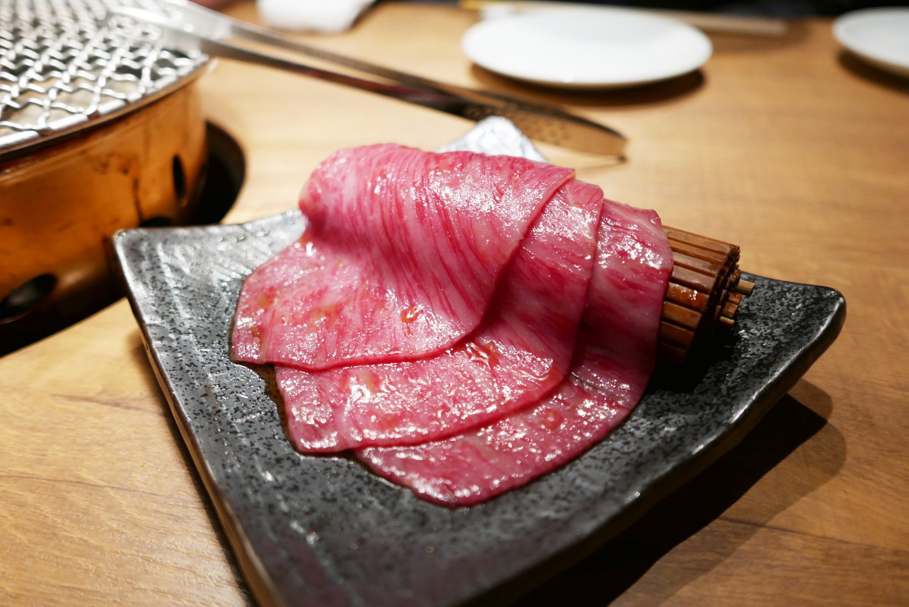 Sirloin ready to be grilled (few seconds on each side) at Yakiniku Nakahara,Tokyo.