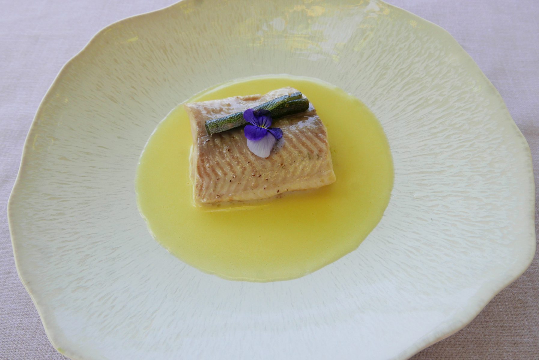 Char from Annecy lake with violet sauce at L'Auberge du Père Bise, Talloires-Montmin.