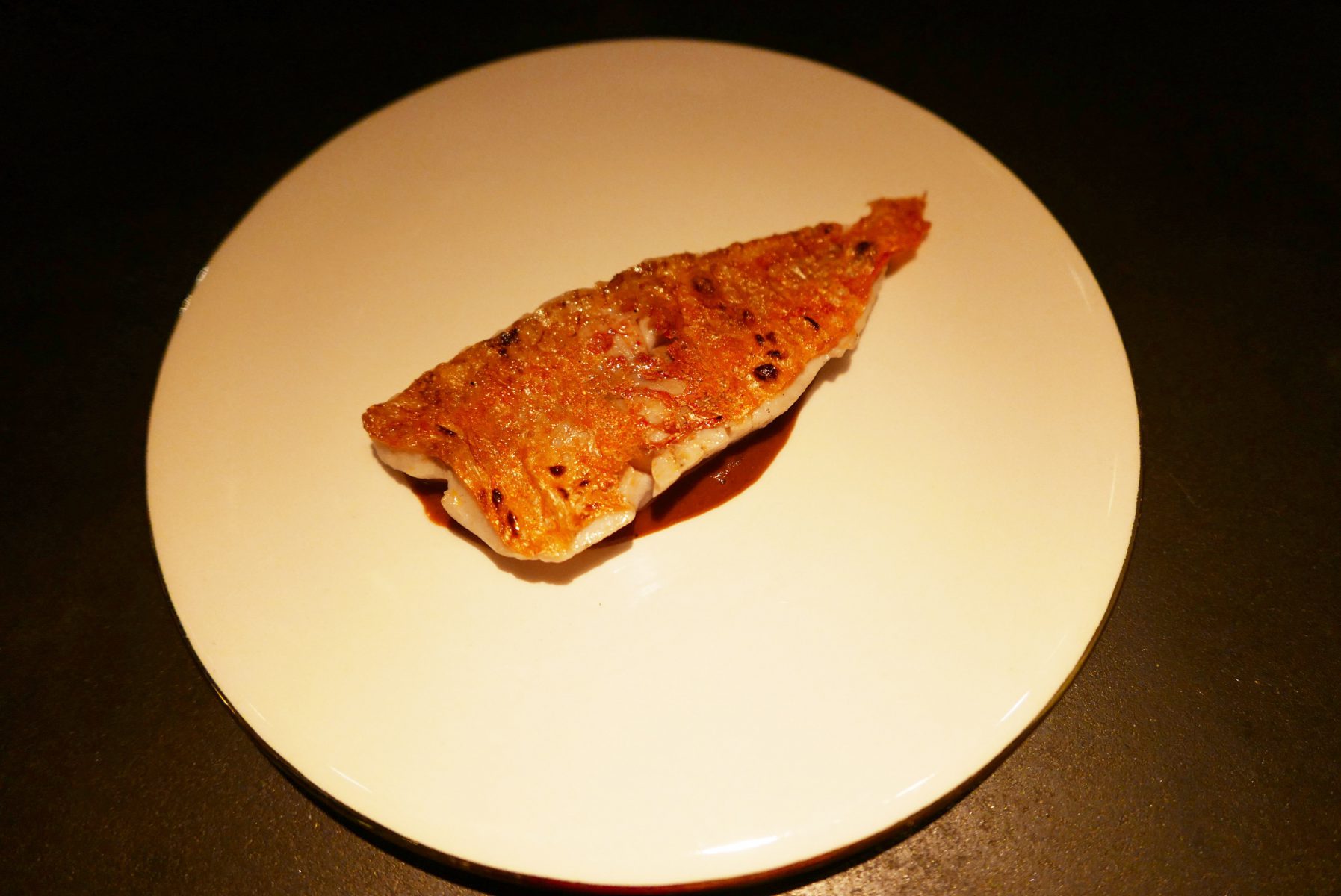 Red mullet from Flemish waters with liver and tomato sauce at Chambre Separée, Ghent.