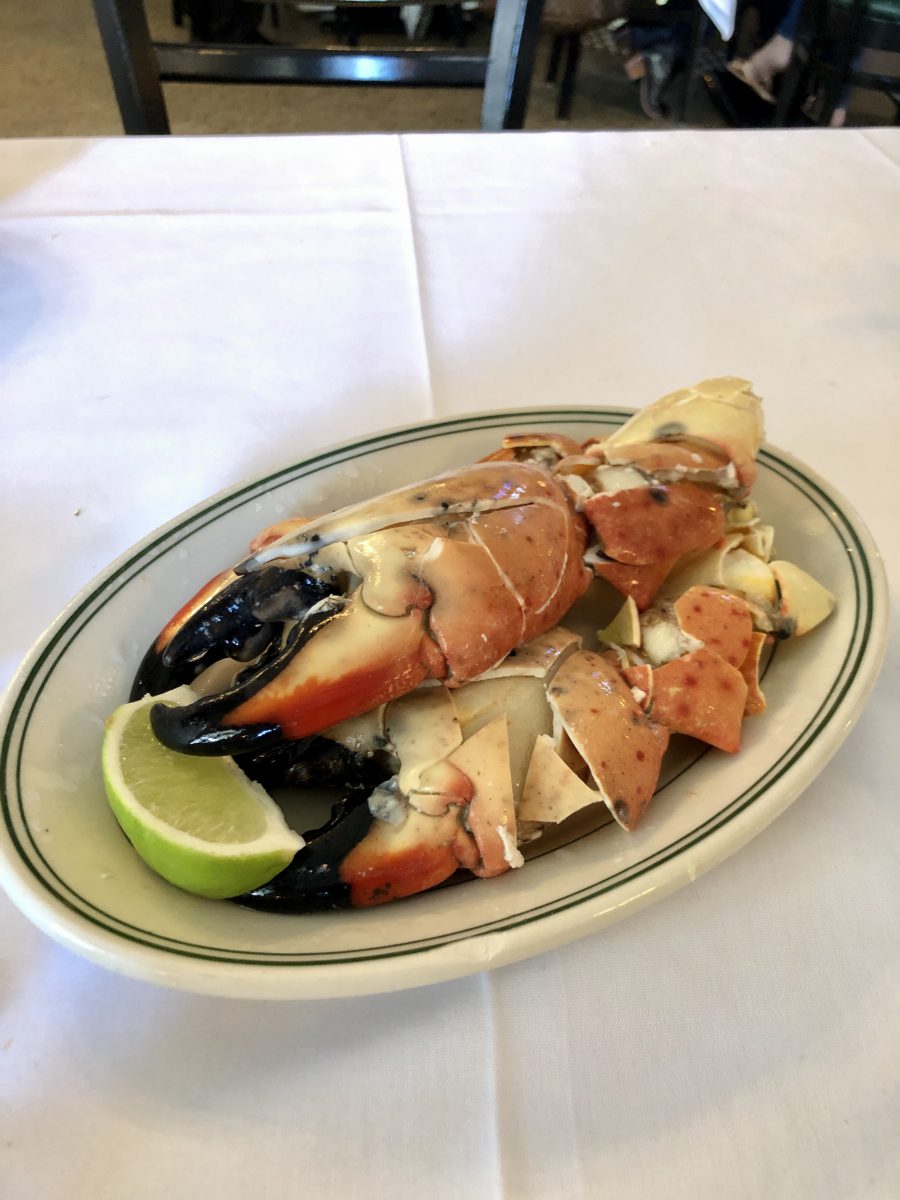 Jumbo stone crab claws at Joe Stone Crab,Miami