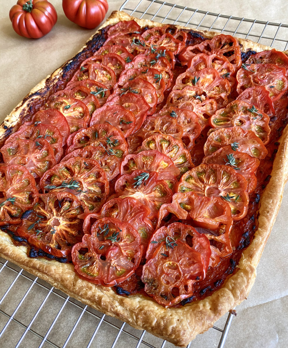 104 Restaurant’s tomato tart with pâte feuilletée