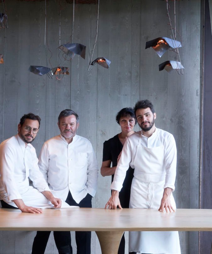 The Troisgros family: Michel, Marie-Pierre, César and Léo