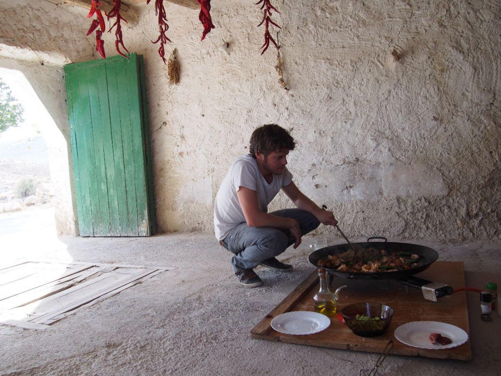 Matt making paella