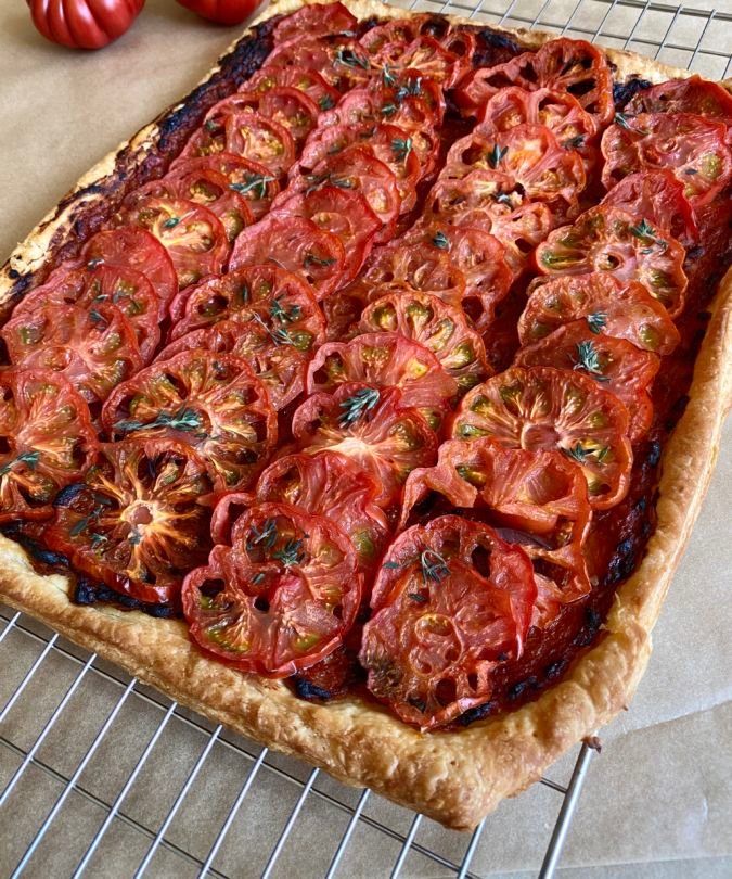 104 Restaurant’s tomato tart with pâte feuilletée
