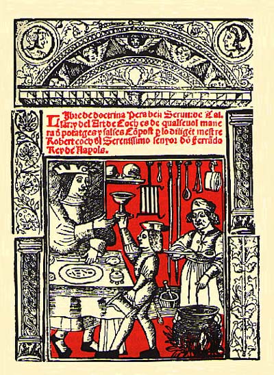 Libre del Coch (Book of cooking), published in 1520 in Barcelona by Ruperto de Nola.