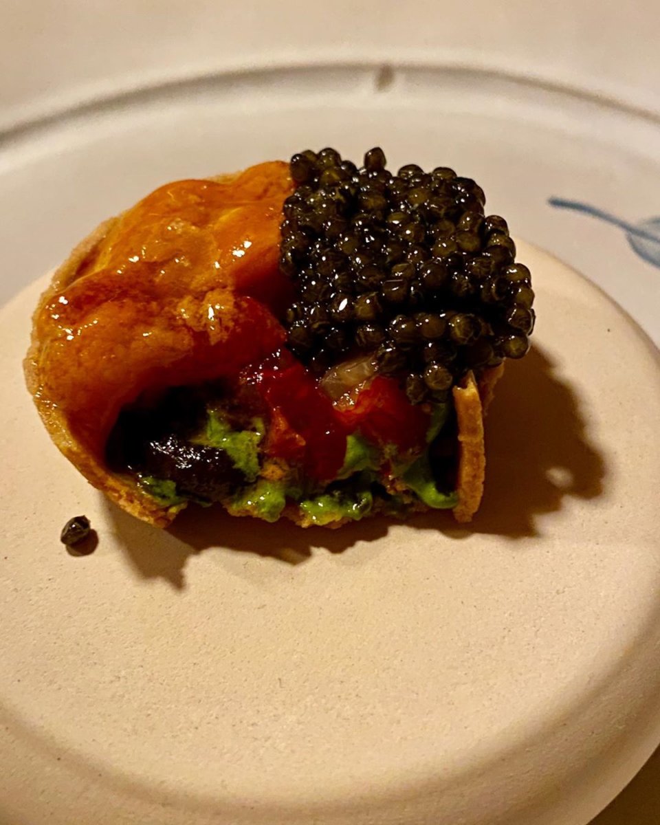 Red prawn and Kaluga caviar