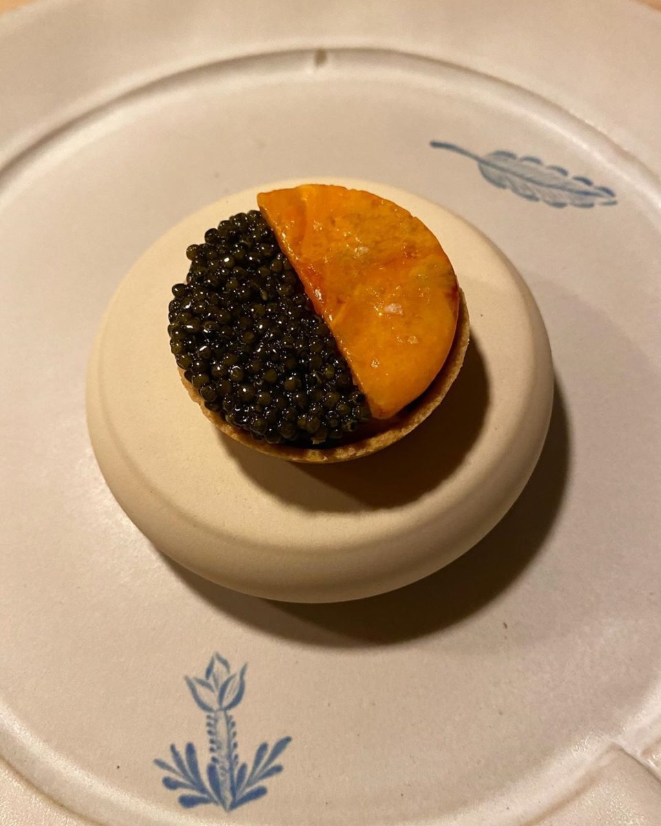 Red prawn and Kaluga caviar