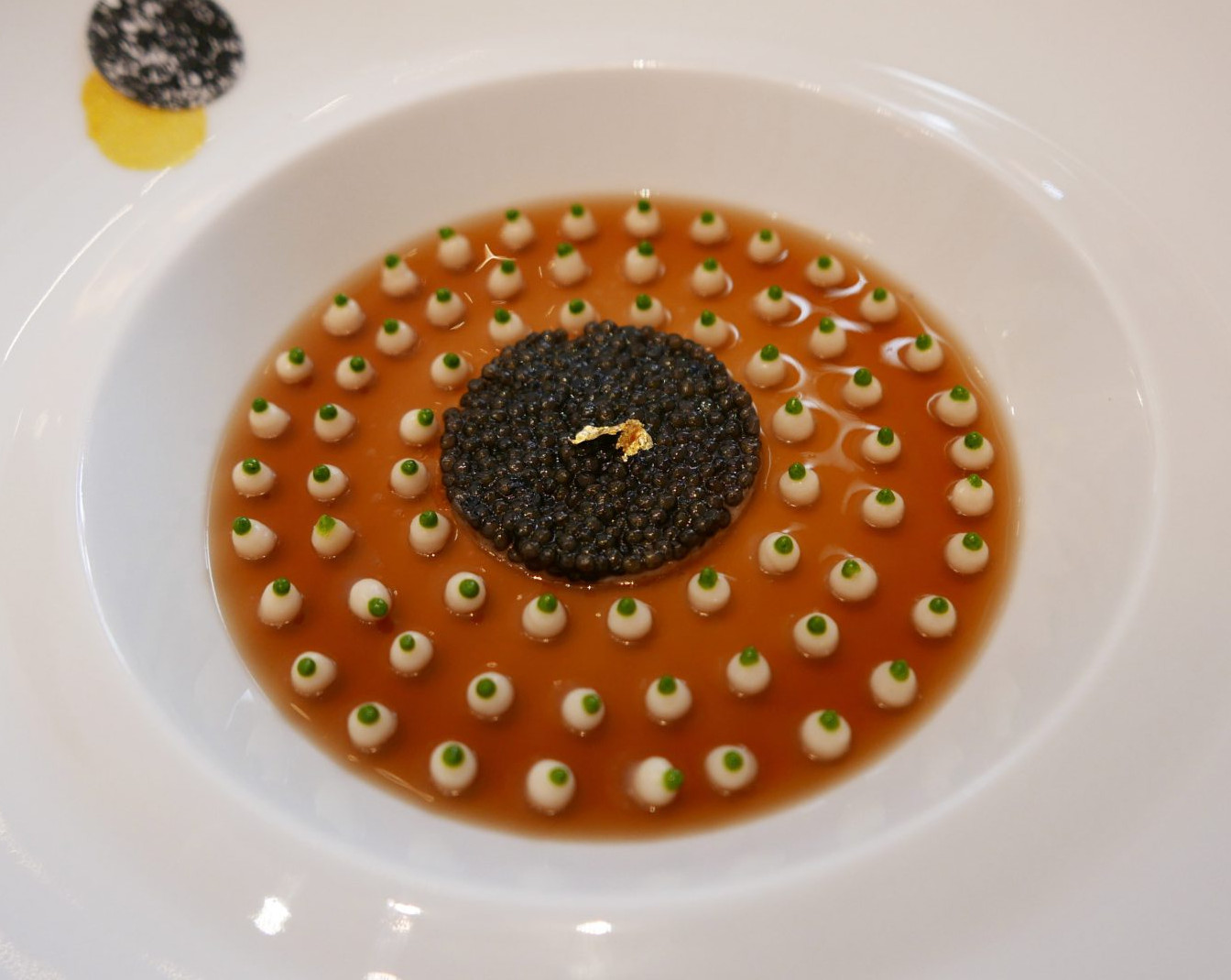Caviar surprise on spider crab and coral anise infusion by Robuchon