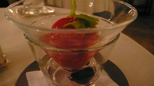 "Bloody Mary" style sorbet