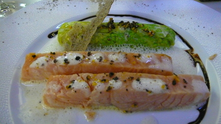 half-smoked Scottish salmon