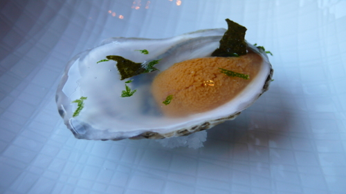 Oyster in urchin jelly