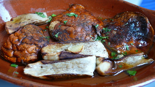 Fried porcini mushrooms