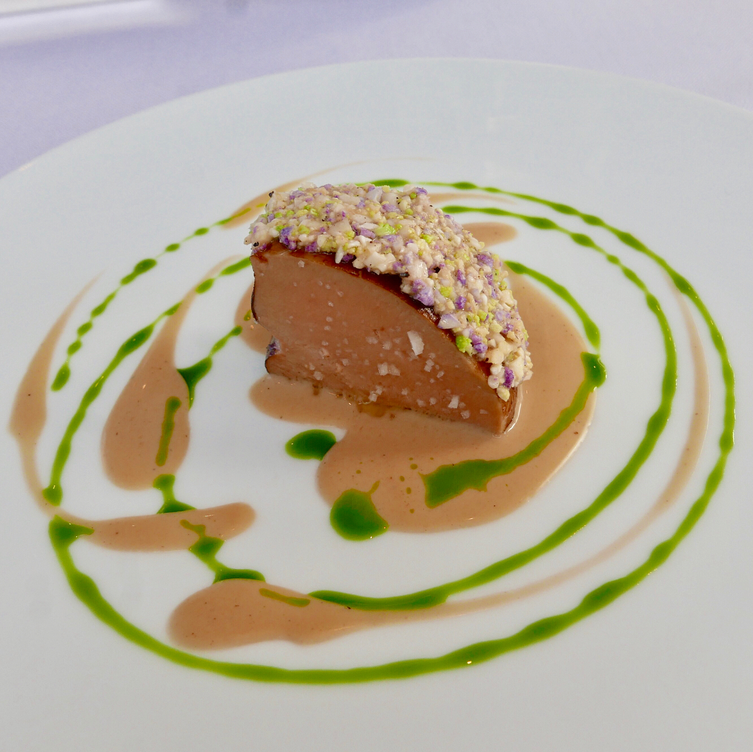 foie gras adour à la Grecque with cauliflower and coriander by Claude Bosi at Bibendum