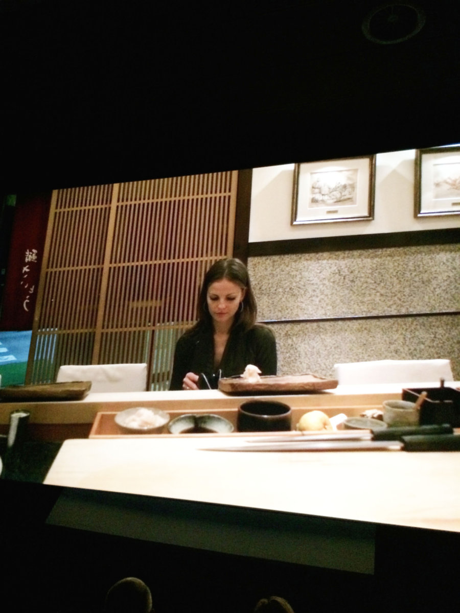 Me filming at Sushi Saito in Tokyo