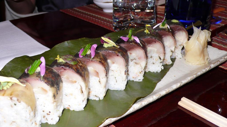 Mackerel pressed sushi with seasoned rice