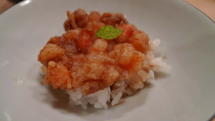 And shrimp tempura on rice
