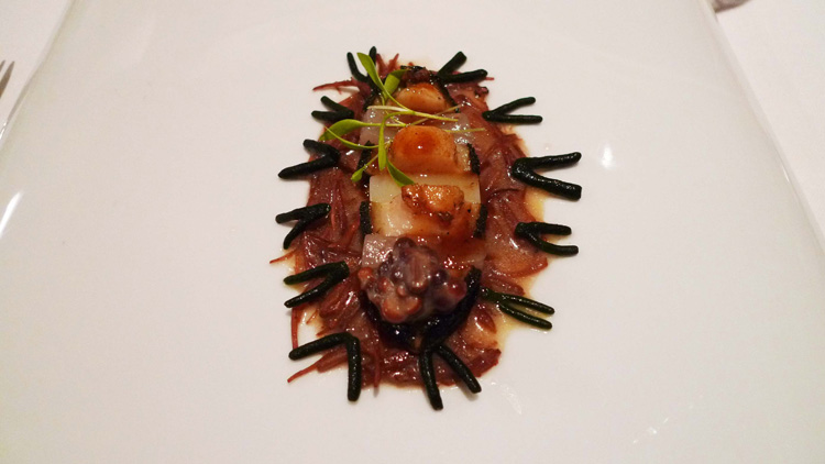 Abalone with Iberian ham fat.