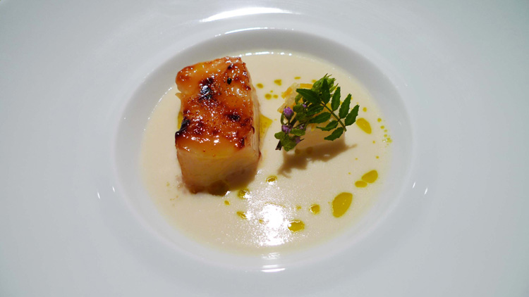 Black cod in daikon broth with yuzu zest 