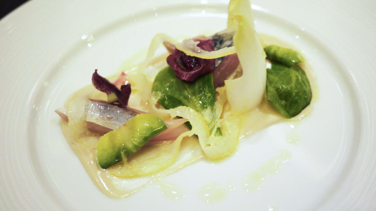 Hay smoked mackerel (c. 1730); Lemon Salad, Gentleman's Relish and Olive Oil