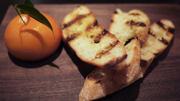 Mandarin, Chicken Liver Parfait and Grilled Bread