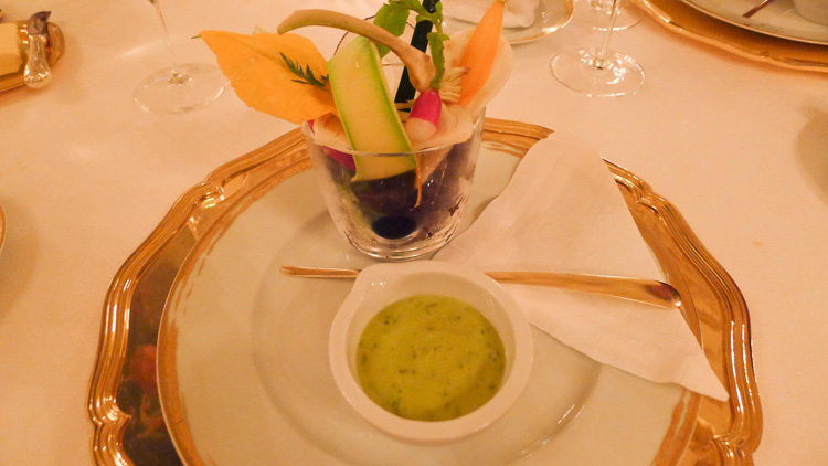 Raw Provencal vegetables with parmesan and herbs dip