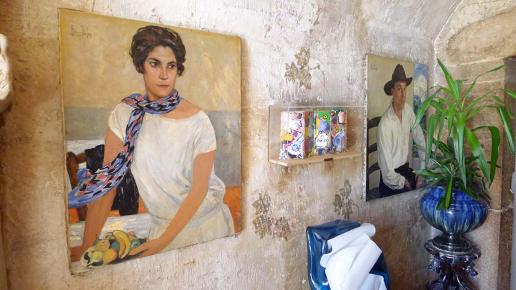 Portraits of Paul and Baptistine Roux  ( the founders of La Colombe d'Or )  by Hélène Dufau