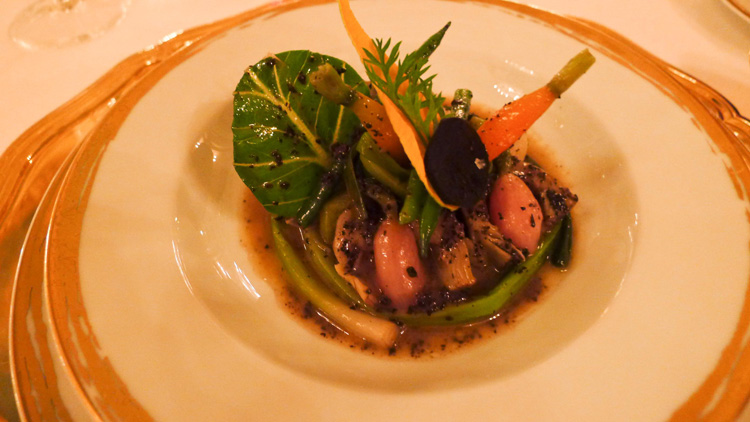 Provence garden vegetable with black truffle, Terre Bormane Taggiasche olive oil, balsamic vinegar and top quality salt