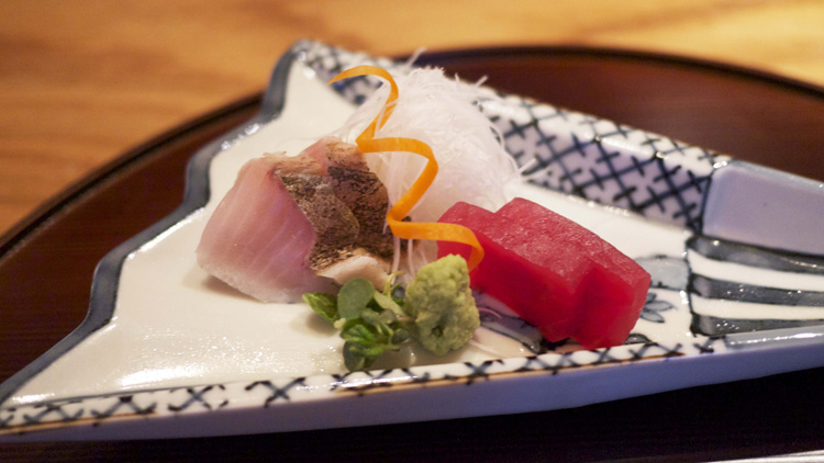 Sashimi of the day -  amberjack and tuna 