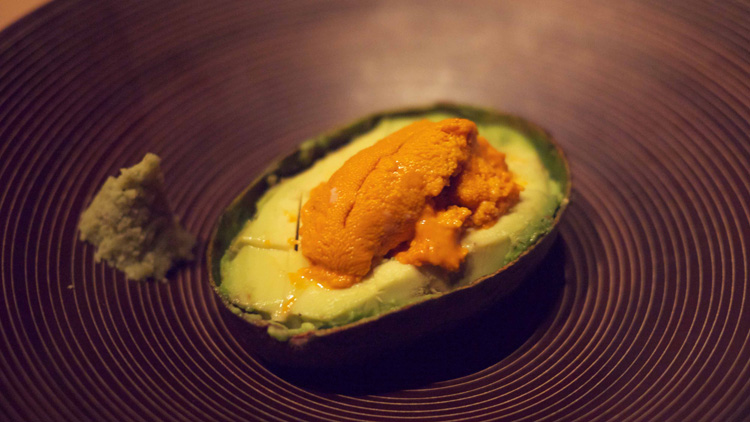 avocado with uni