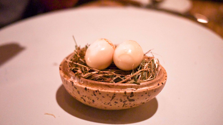 smoked quail eggs