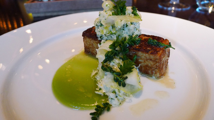 Buttered Crab Loath with Cucumber, Pickled Lemon and Stone Crop