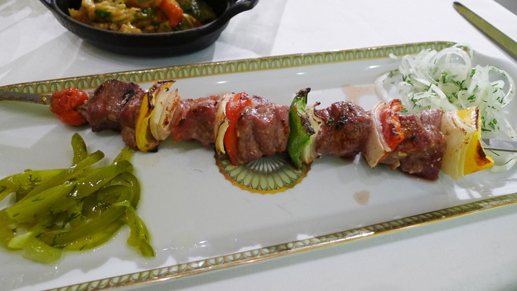 Pork shashlyk at Ararat Park Hyatt Armenian restaurant 
