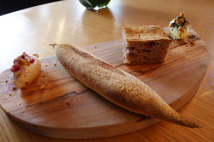 Bread with two butters - the hay smoked butter was surreal