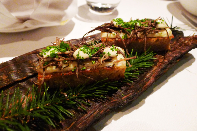 Hampshire buffalo milk curd with Saint-Nectaire, truffle toast 