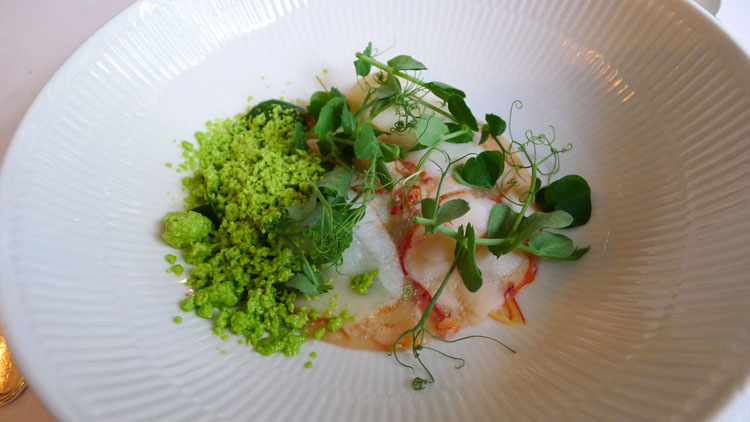 Lobster terrine with peas and sorrel