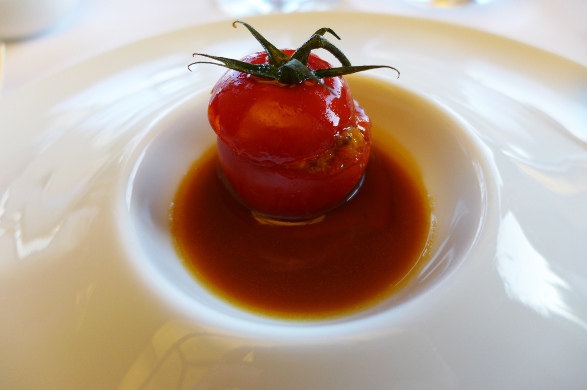 Stuffed tomato for the amuse bouche...